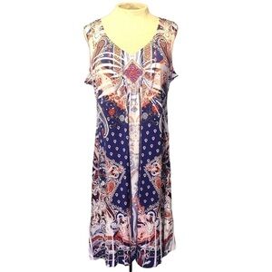 Apt. 9 Women's Embellished Dress Paisley Pattern Multicolor Sleeveless